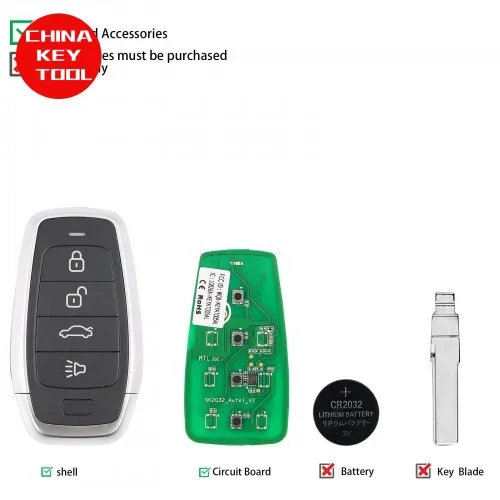 Фото 1 шт. Autel IKEYAT004CL AT004CL универсальный смарт-дистанционный ключ 4 кнопки AUTEL SMART KEY для смарт-ключа Autel для KM100 IM508 IM608 №3