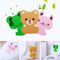 scented cartoon toilet sticker felt removable stickers bathroom wc accessories bear bunny cute wall door sticker home decoration
