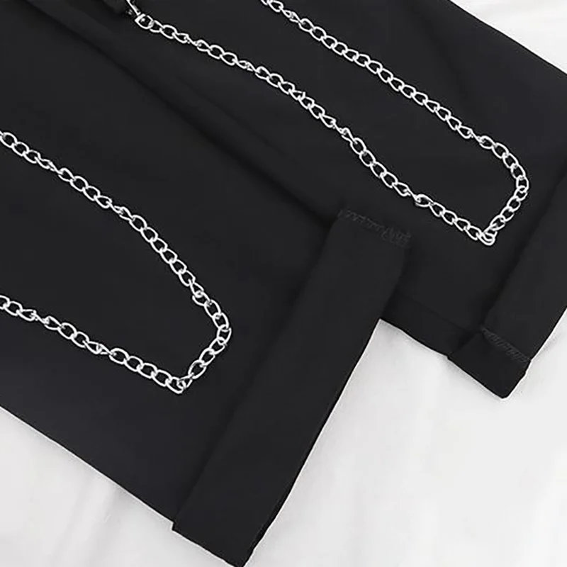 Брюки-карго женские с цепочкой летние прямые брюки в Корейском стиле хип-хоп