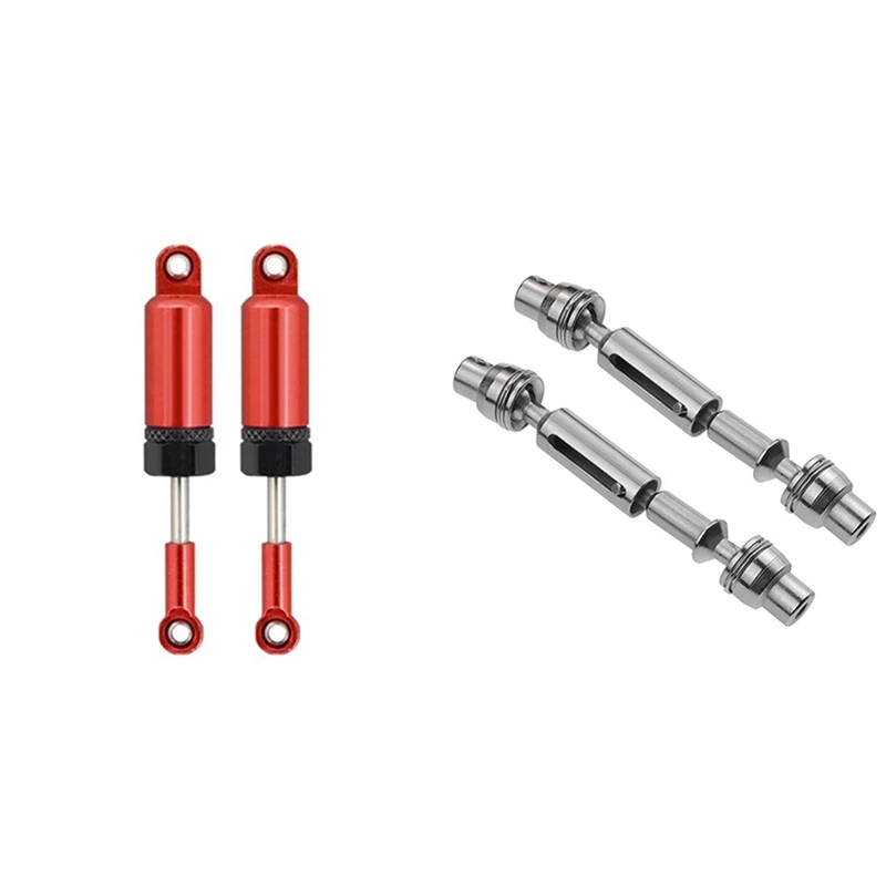 

2 Set RC Car Part: 1 Set Aluminum Alloy Shock Absorber Internal Spring & 1 Set Upgrade Metal CVD Drive Shaft