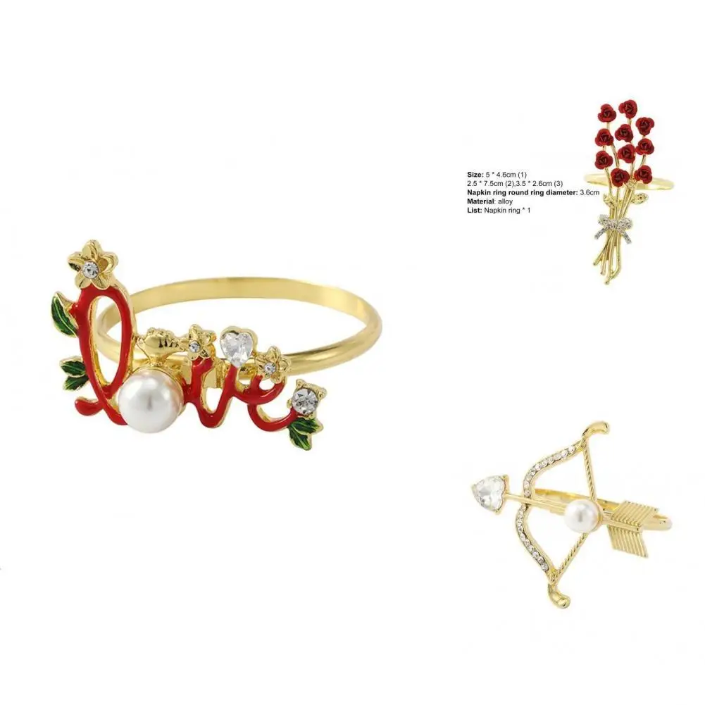 

Napkin Buckle Premium Fine Workmanship Lightweight for Valentine's Day Napkin Ring Holder Napkin Ring