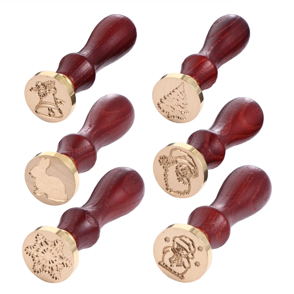 

Stamp Seal Christmas Wax Sealing Vintage Sealer Stamps Kit Snowflakeclassicalletter Snata Retro Bunny Rabbit Bells Snowman Tree