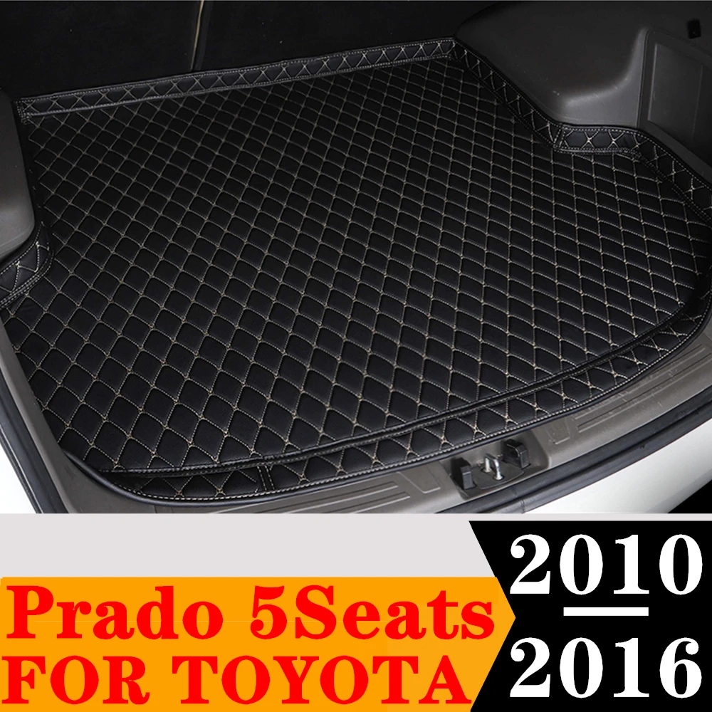 

Sinjayer Car Trunk Mat ALL Weather Auto Tail Boot Luggage Pad Carpet High Side Cargo Liner Fit For Toyota Prado 5Seats 2010-2016