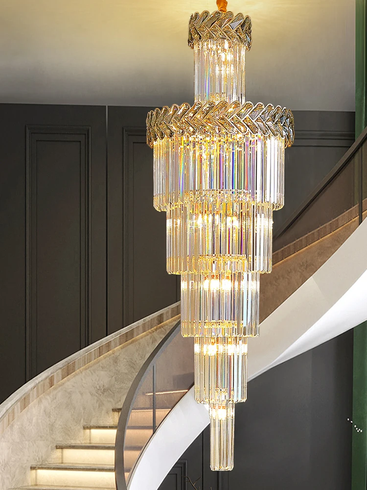 

Современная светодиодный хрустальная люстра золотого цвета для домашнего декора, гостиничное лобби, светильник, приспособление для помеще...