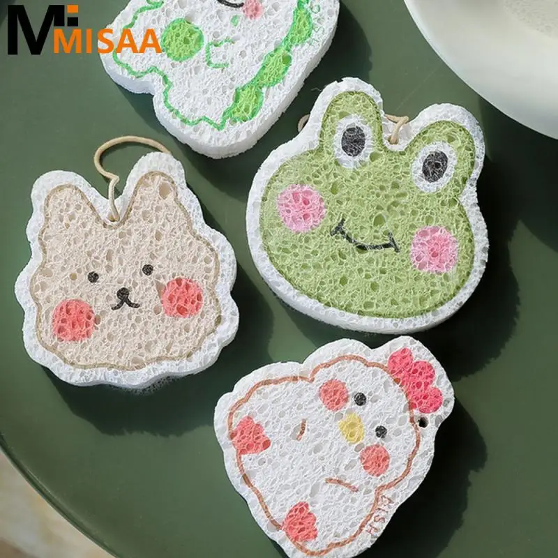 

Губка для мытья посуды, не царапается, хорошо впитывающая древесная масса, многоразовая губка, кухонная Чистящая губка, кухонный скраб