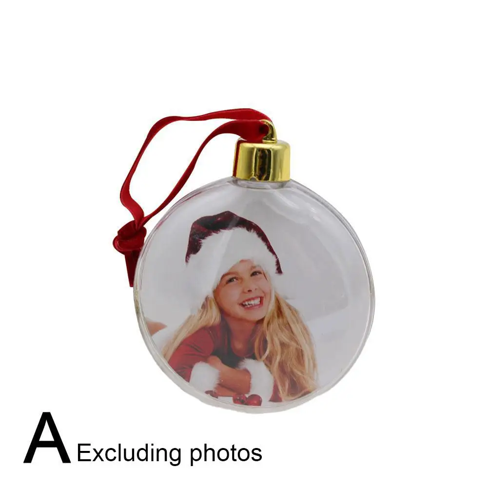 Рождественский прозрачный фотошар праздничный персонализированный кулон