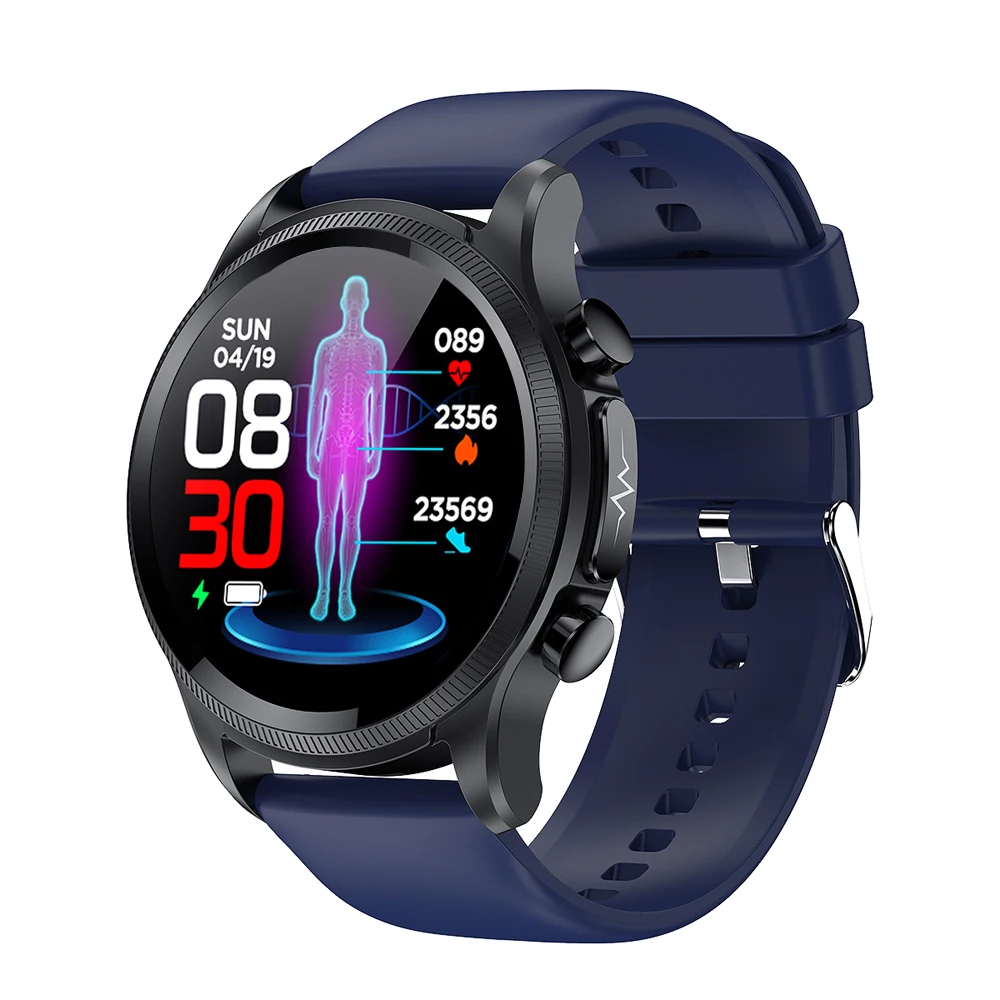 

E400 Cardiac Blood Glucose High End Smart Health Watch IP68 Waterproof Temperature ECG Monitoring Men Smart Watch Chest Patch