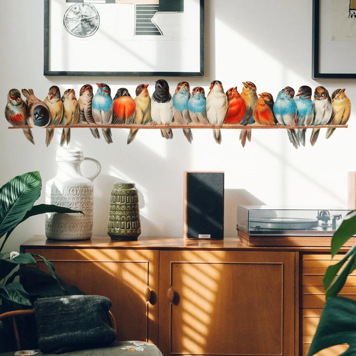 

Birds Wall Sticker Living Room for Home Interior Decoration Decals Wallpaper Inkjet Mural Glass Stickers