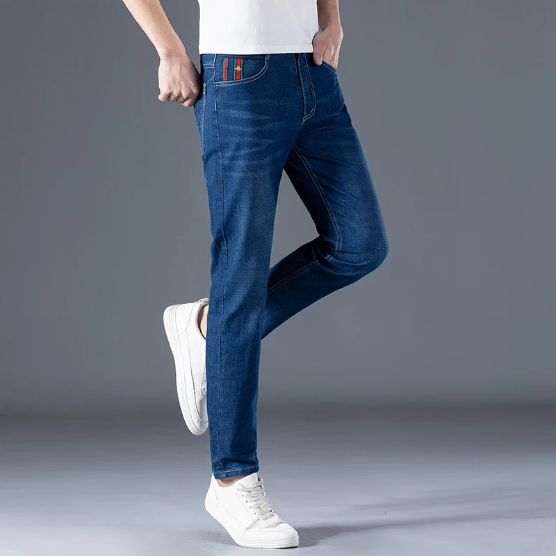 New Men's Jeans Premium Jeans Men's Black Brand Clothing Wide Leg Boyfriend Pants High Waist Youth Party Straight Wide Leg Pants