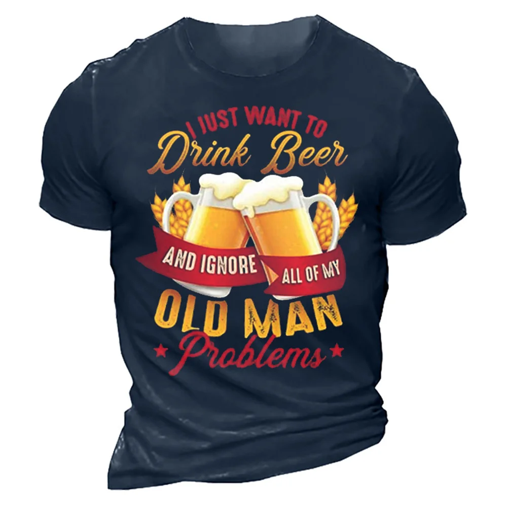 

Harajuku Beer Print 3D T-Shirt For Men Fashion Oversized Tee Top Summer Short Sleeve T-Shirt Men Clothing 6XL New 2022 Blouses