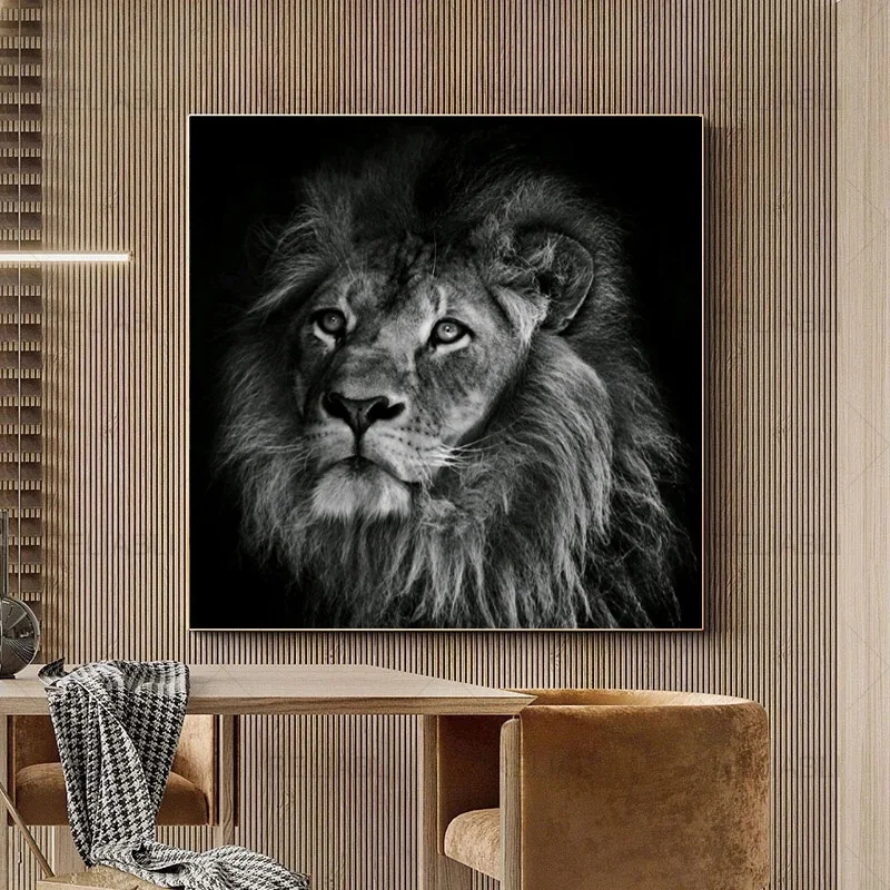 Современная Картина на холсте леопард тигр животные Куадрос черные белые