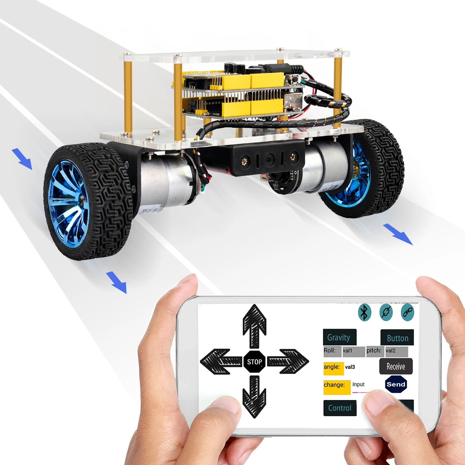 Keyestudio STEM Self-Balancing Balance Robot Car Kit For Arduino Robot Self-balancing Car DIY Electronic Kit APP Control