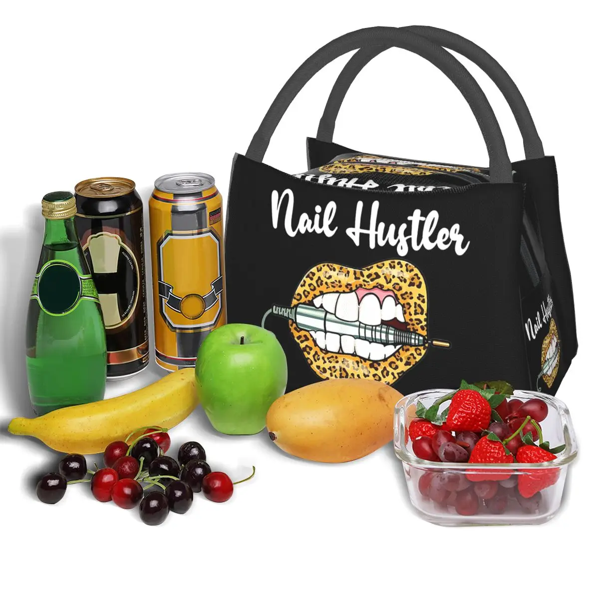 Женский Ланч-бокс с леопардовыми губами и мастером для маникюра