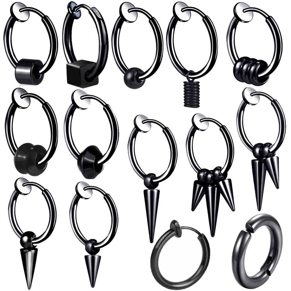 

3 Nail hug retractable Earrings for men's jewelry stainless steel eternal No pierced ears Cool Hip Hop Rock Earrings 1pcs