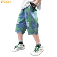 vfochi new boys denim shorts 4 14y kids trousers summer short pants children clothes casual teenager ripped jeans shorts for boy