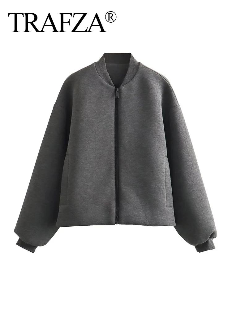 

Женская куртка-бомбер на молнии, с длинным рукавом