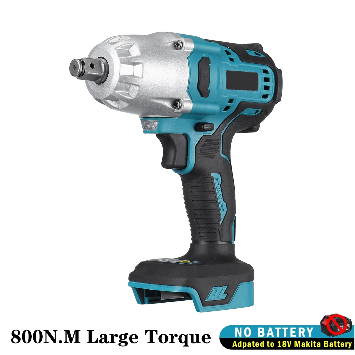 Real Torque Electric Wrench Brushless 800N.m Impact Wrench 4 Gears Adjustable 1/2 Inch Car Repair Tools For Makita 18V Battery