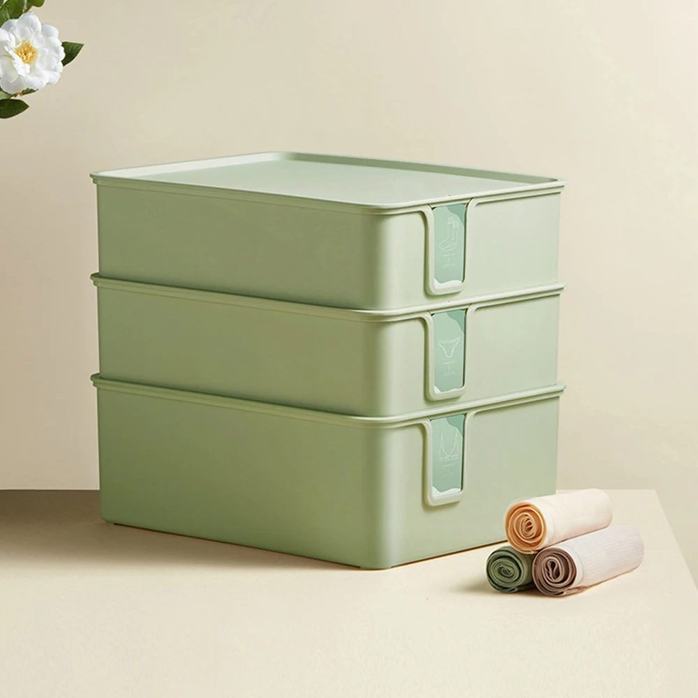 

Stationery Storage Box White Dustproof With Cover Free Superposition Japanese Simple Lattice Placement Sundry Storage Box Yellow