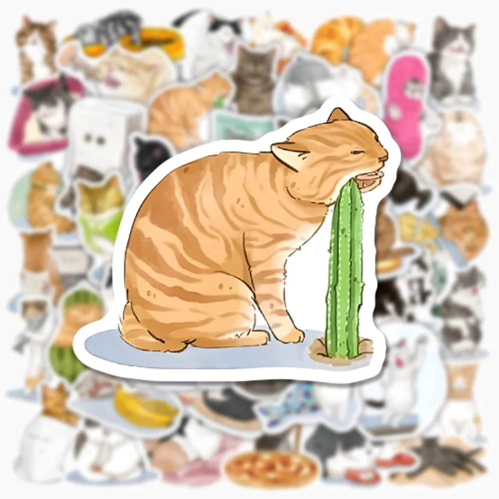 

10/50Pcs Cartoon My Naughty Cats DIY Mini Paper Sticker Cute Pet Cat Stickers Diary Album Scrapbooking Decoration Stationery