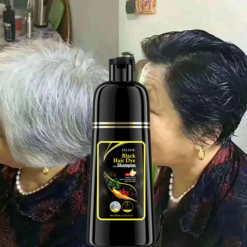 500 мл Натуральная травяная краска для волос Шампунь 3 в 1 Серые волосы к