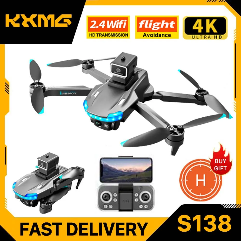 

KXMG S138 Drones RC 4K HD Dual Camera With Optical Flow Positioning, Folding Quadcopter With Wifi, Toys To Avoid Obstacles Gift
