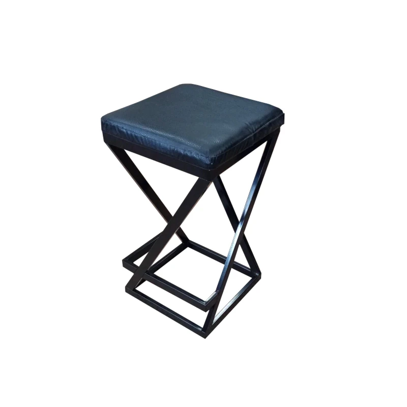 Полубарный табурет Лофт с деревянным сиденьем |