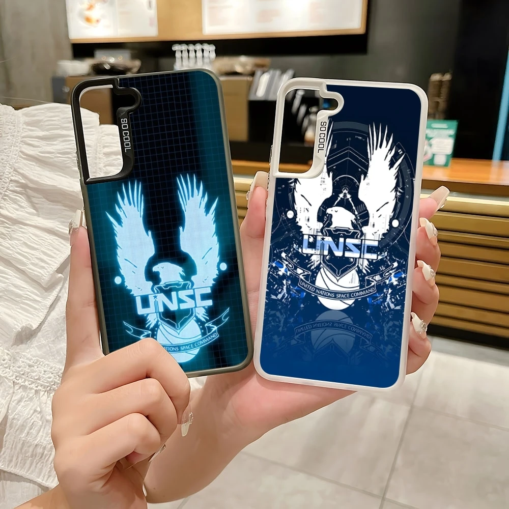 H-alos UNSCs Phone Case Colored Silver Trendy For Samsung S 22 23 24 Note 20 Ultra Plus PRO FE Cover