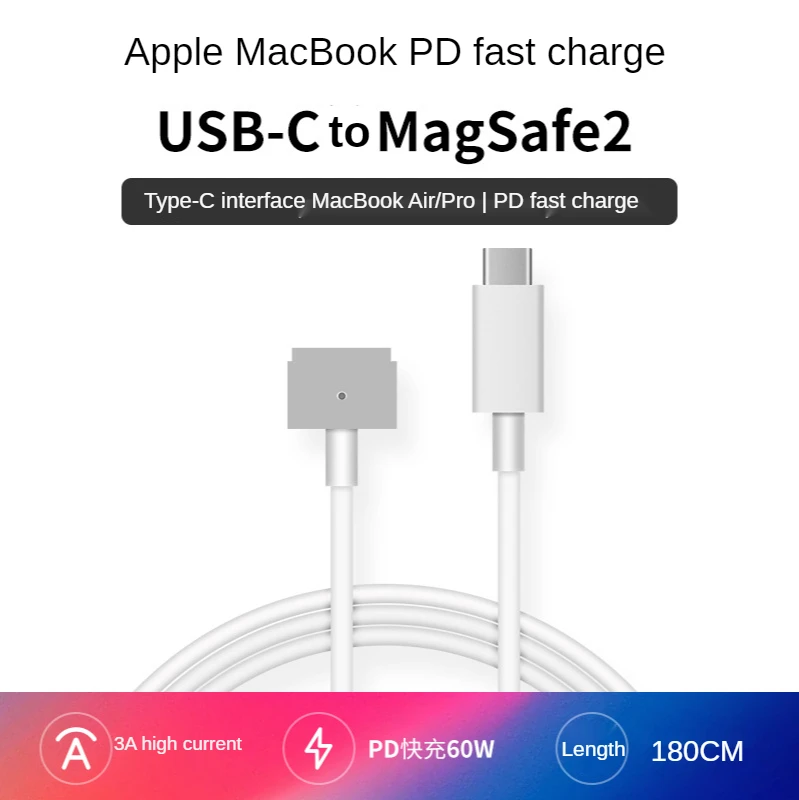 

Magnetic USB C TypeC Female To MagSaf* 1 2 L/T-tip Cable Cord For Macbook Pro Air 30W 61W 65W 67W 87W 96W Charger Power Adapter