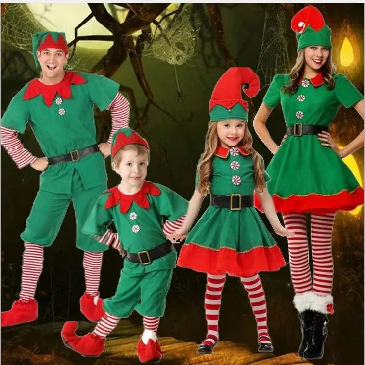 Children's Christmas Cosplay Santa Claus Decoration Boys and Girls' New Year Carnival Dress Holiday Party Dress