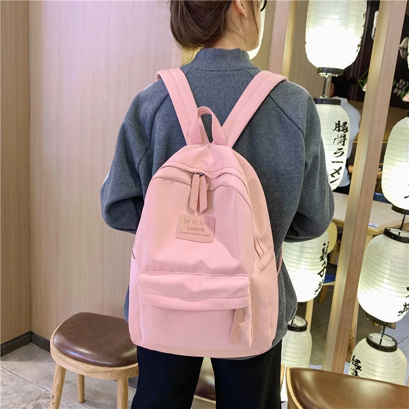 TRAVEASY Nylon Women Backpack Cute Design Schoolbag Female Student Teenage Girl Pink Casual Woman Travel College Style Bookbag