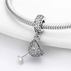 Бусины из настоящего серебра 925 пробы с цирконом для изготовления браслетов Pandora