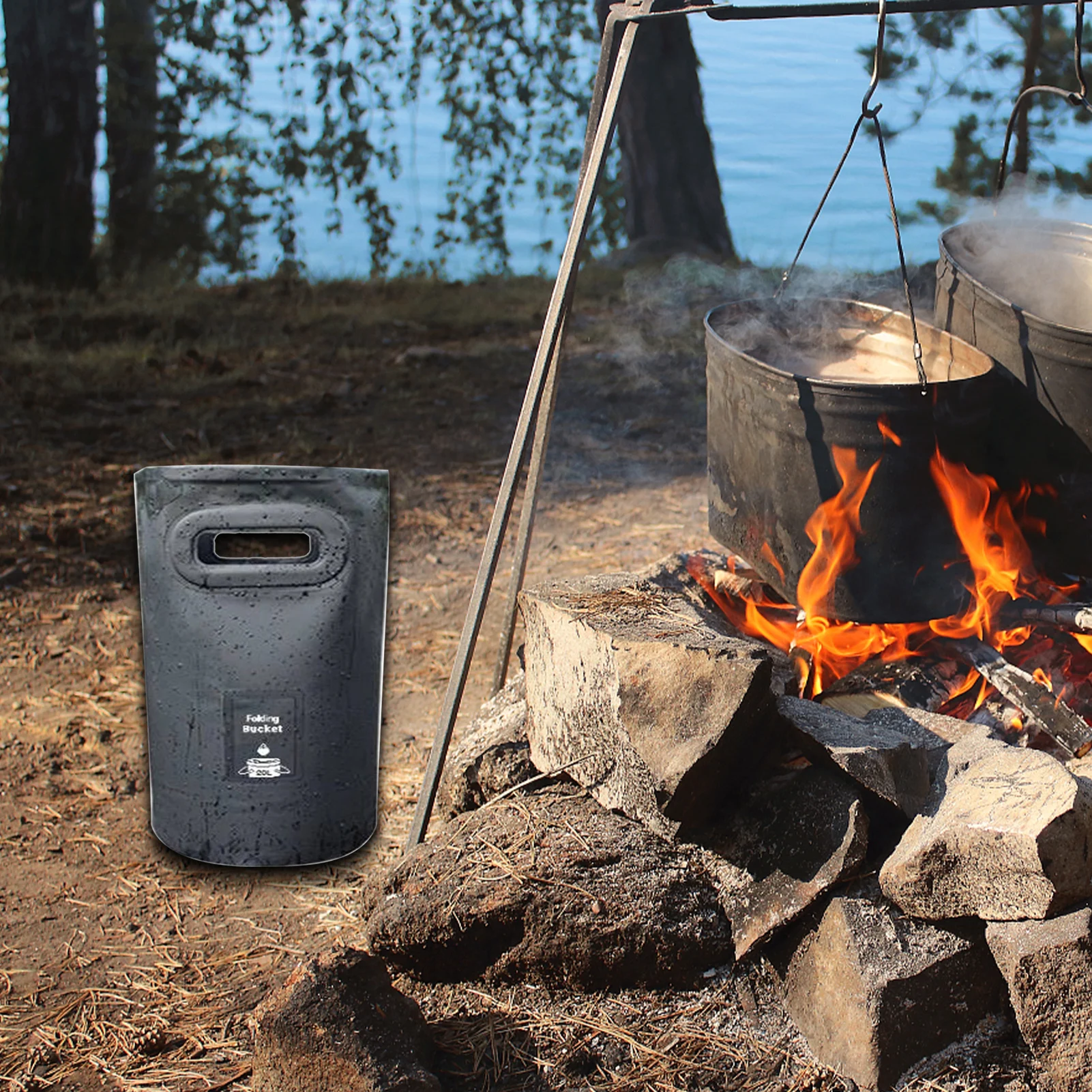 Wodoodporne woreczki na wodę Składane wiadro Przenośne składane zewnątrz Pojemnik umywalkę dla ryb