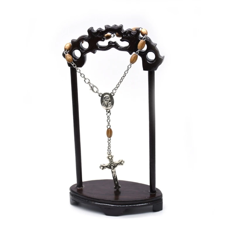 Католический браслет-четки с крестом ароматные деревянные бусины четки
