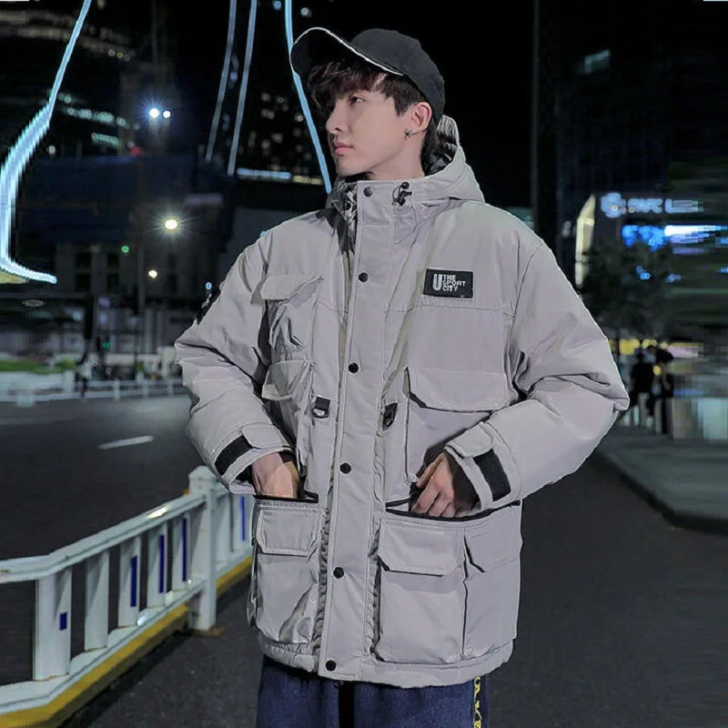 Large-capacity Pocket Tooling Padded Jacket Men's Ins Functional Wind Padded Jacket Korean Fashion Thickening Winter Jacket