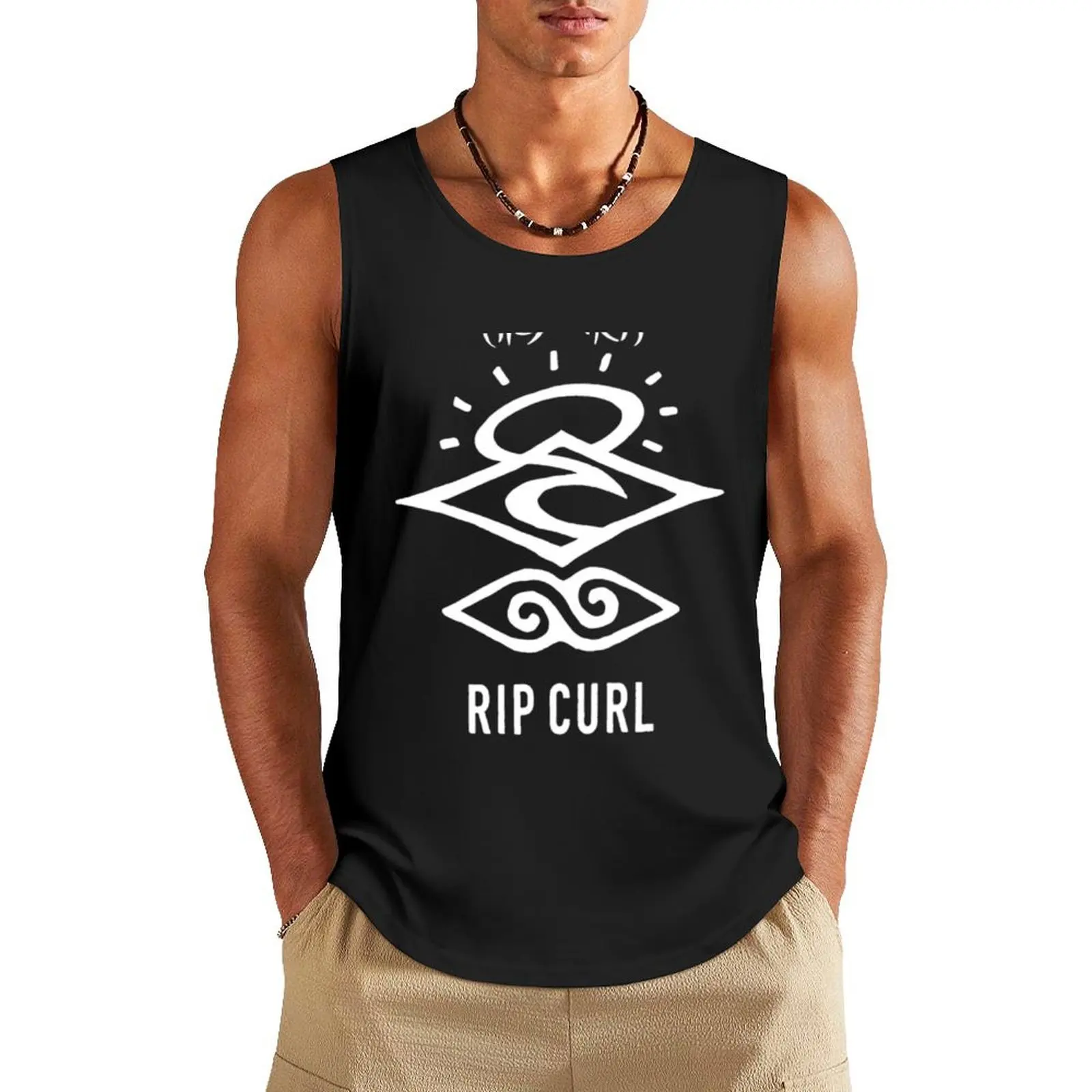 Фото Мужская майка без рукавов с логотипом LOGO-RIPCURL, летняя сексуальная одежда для мужчин №1