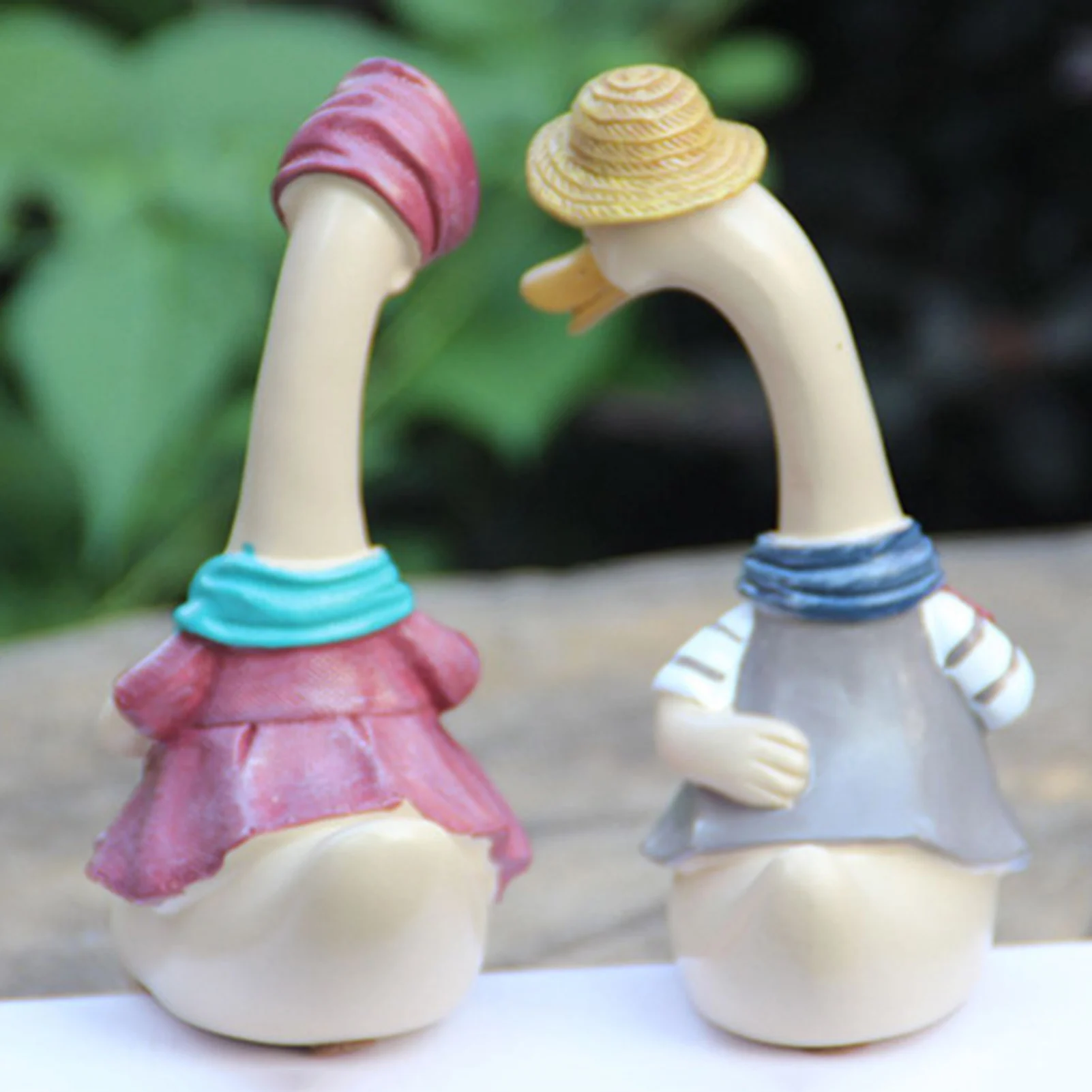 

Садовые статуи из смолы, парные статуи утки, милые парные фигурки уток для улицы, газон, патио, двор, искусство, 2 шт., зимний сад