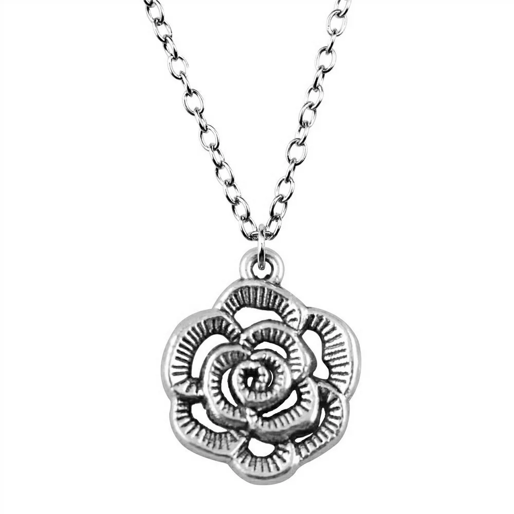 Прямая поставка ожерелье с подвеской в виде цветка для женщин античном стиле