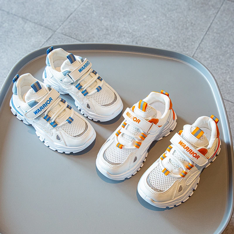 

Летние Детские сетчатые белые кроссовки на массивной подошве для мальчиков и девочек, теннисная повседневная спортивная обувь, модная легк...