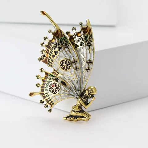 Эмалированные броши-ангелы