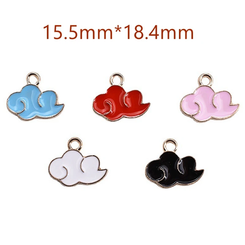

10PCS Lucky Cloud Alloy Enamel Pendant Fashionable Charm Dangle DIY Necklace Bracelet Earrings Keychain Decorative Accessories