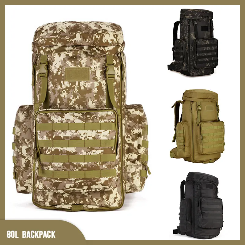 

Уличный тактический рюкзак 80 л, вместительный Водонепроницаемый Многофункциональный походный ранец, дорожная сумка на большие расстояния