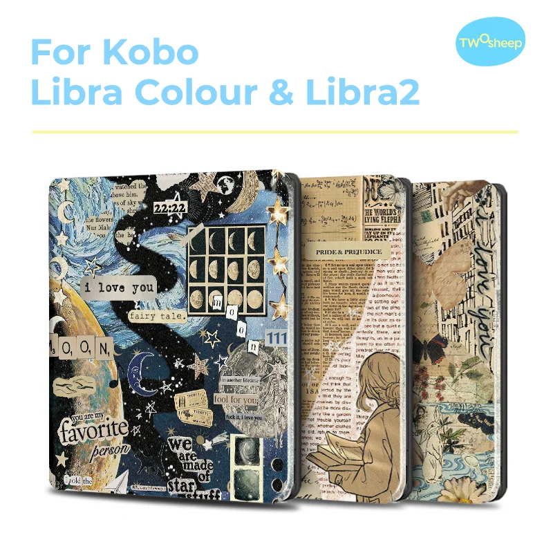 Twosheep для Kobo Libra Color и Libra2 Защитный чехол 7-дюймовый электронной книги с функцией