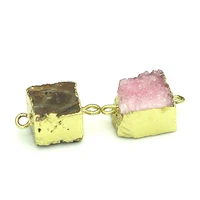 beadsnice id 31449 druzy wholesale gold plated edge nickel free lead safe two loop connector