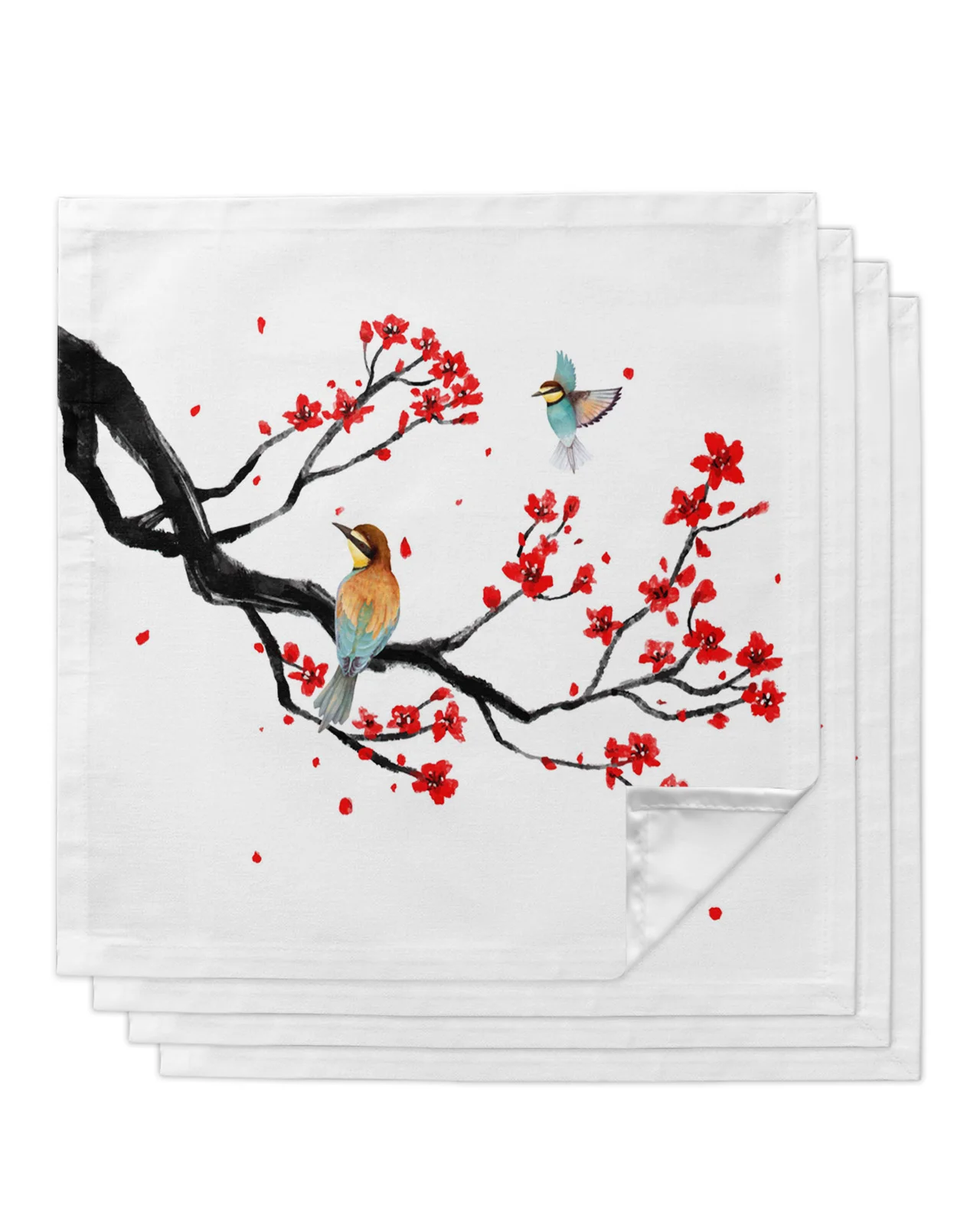 

Chinese Style Flower Bird 4/6/8pcs Table Napkins Restaurant Dinner Wedding Banquet Decor Cloth Napkins Supplies Party Decoration
