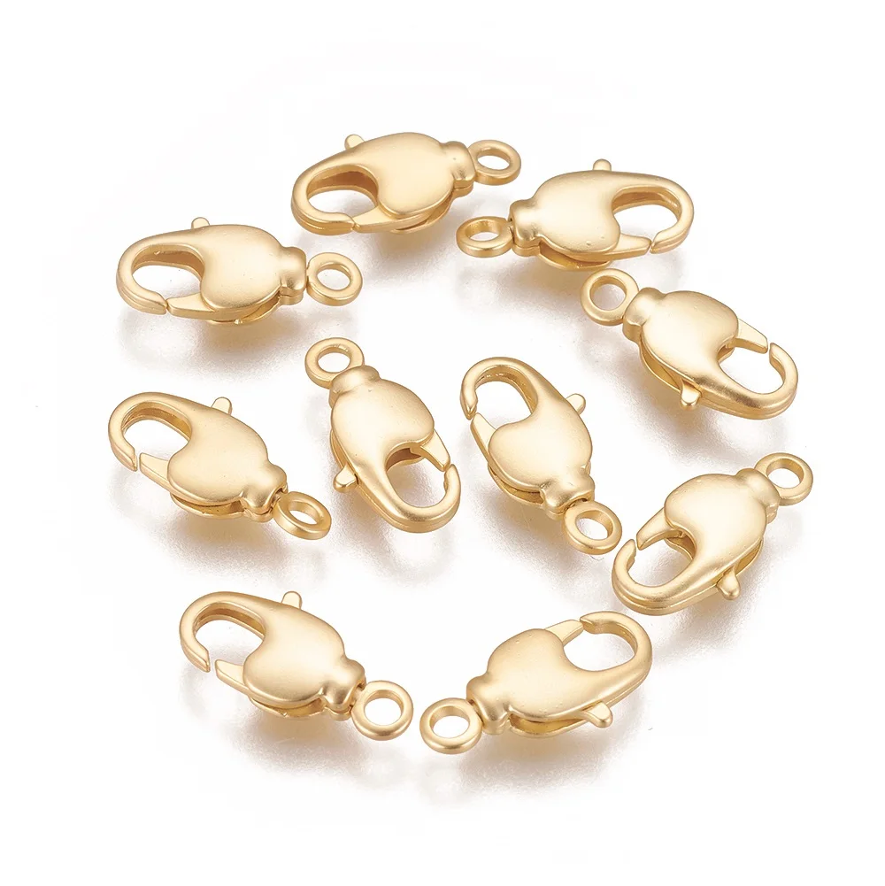 

NBEADS 2-10PCS 9.5-33.5x7-14x3-5.5mm Hole: 1.4-9mm Gold color Brass/Zinc Alloy/304 Stainless Steel/ Swivel Lobster Claw Clasps