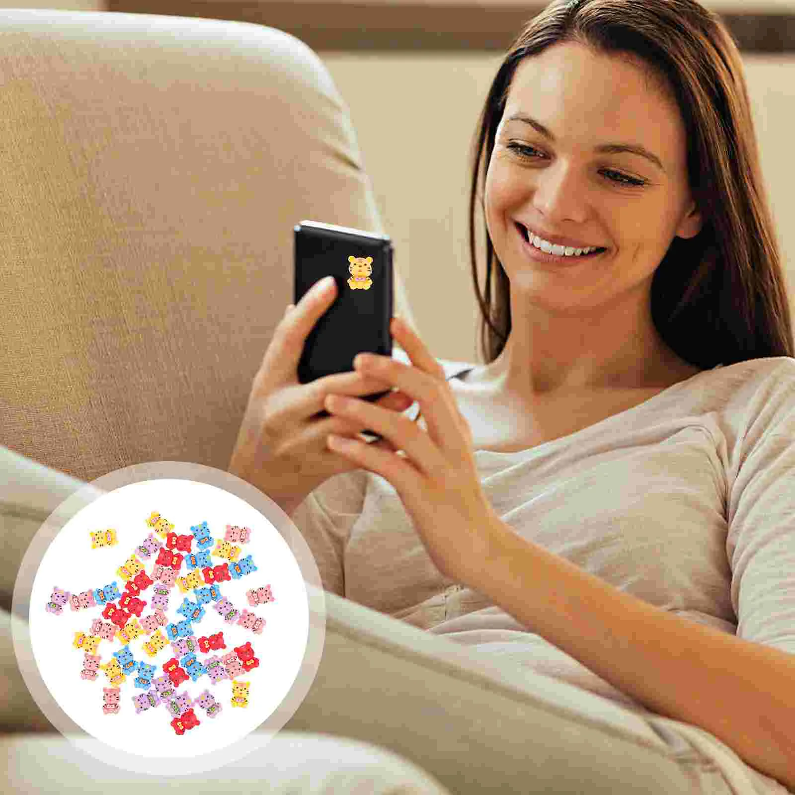 

50Pcs Backs Creative Embellishments DIY Crafts Applique Phone Case Applique