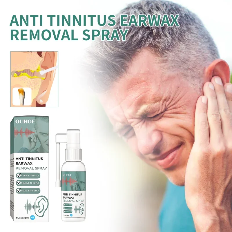 

Tinnitus spray relieve Ringing earplugs Deafness Earache discomfort clean earwax Treatment Ear Hard Hearing Otitis health care