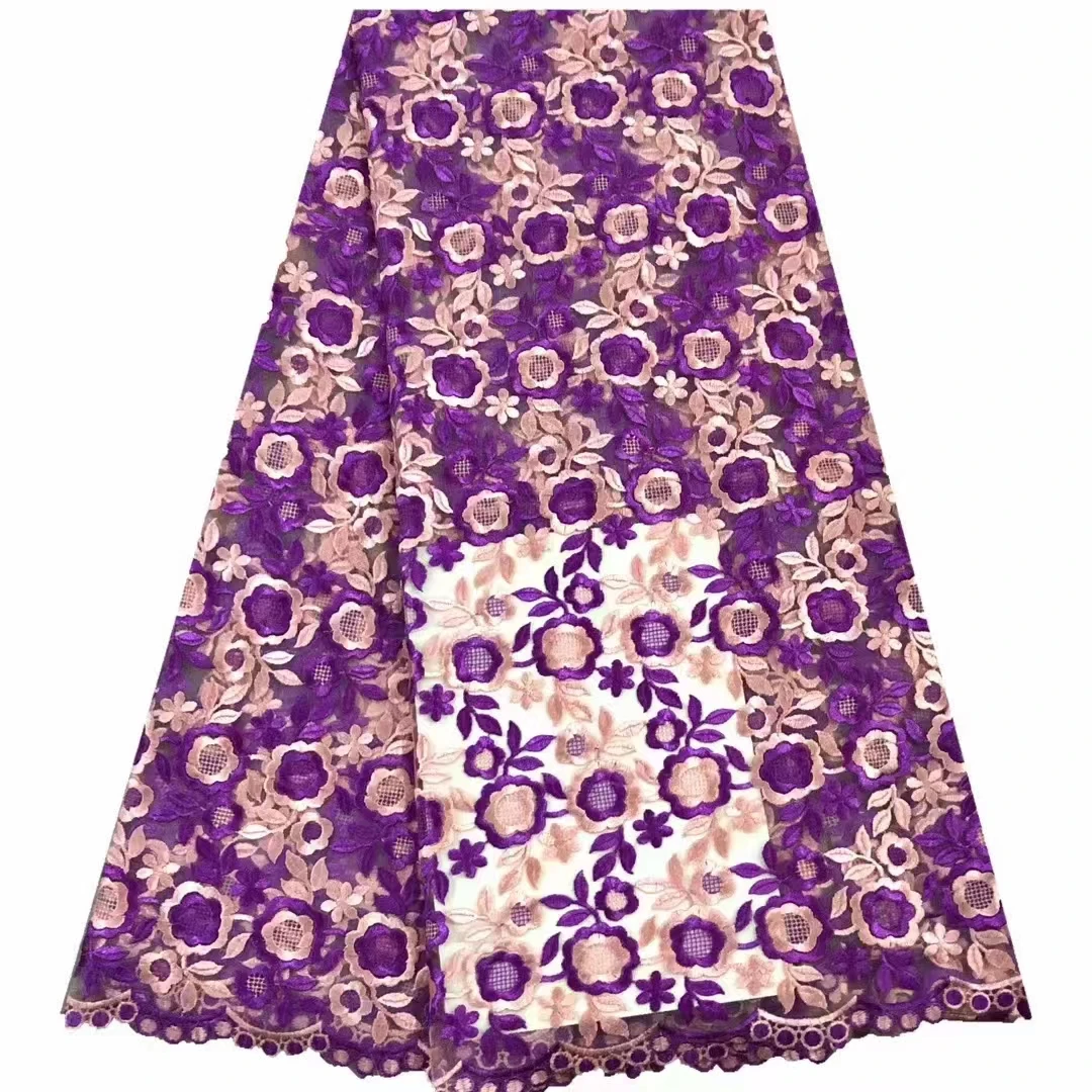 Новое водорастворимое трехмерное двухцветное кружево с вышивкой Африканское