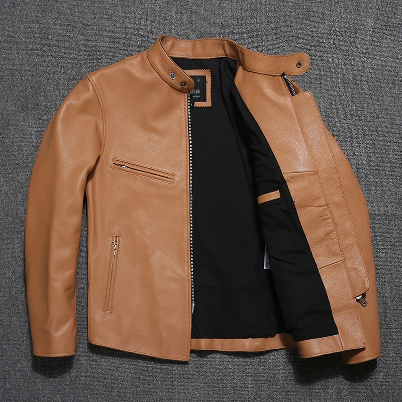 . Крутая мужская кожаная куртка motor Riker. Продажа молодежной модной коровьей