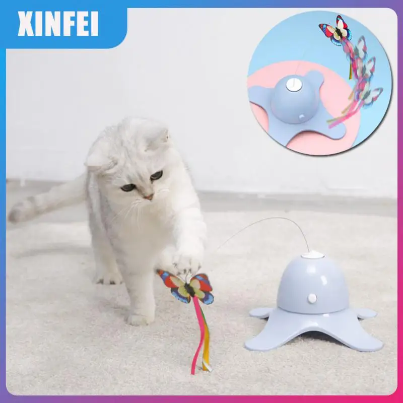 

360 Degrees Rotate Smart Cat Toys Prevent Slipping Durable Interactive Toy Abs Stable Base Electric Cat Toy Funny Cat Toys White